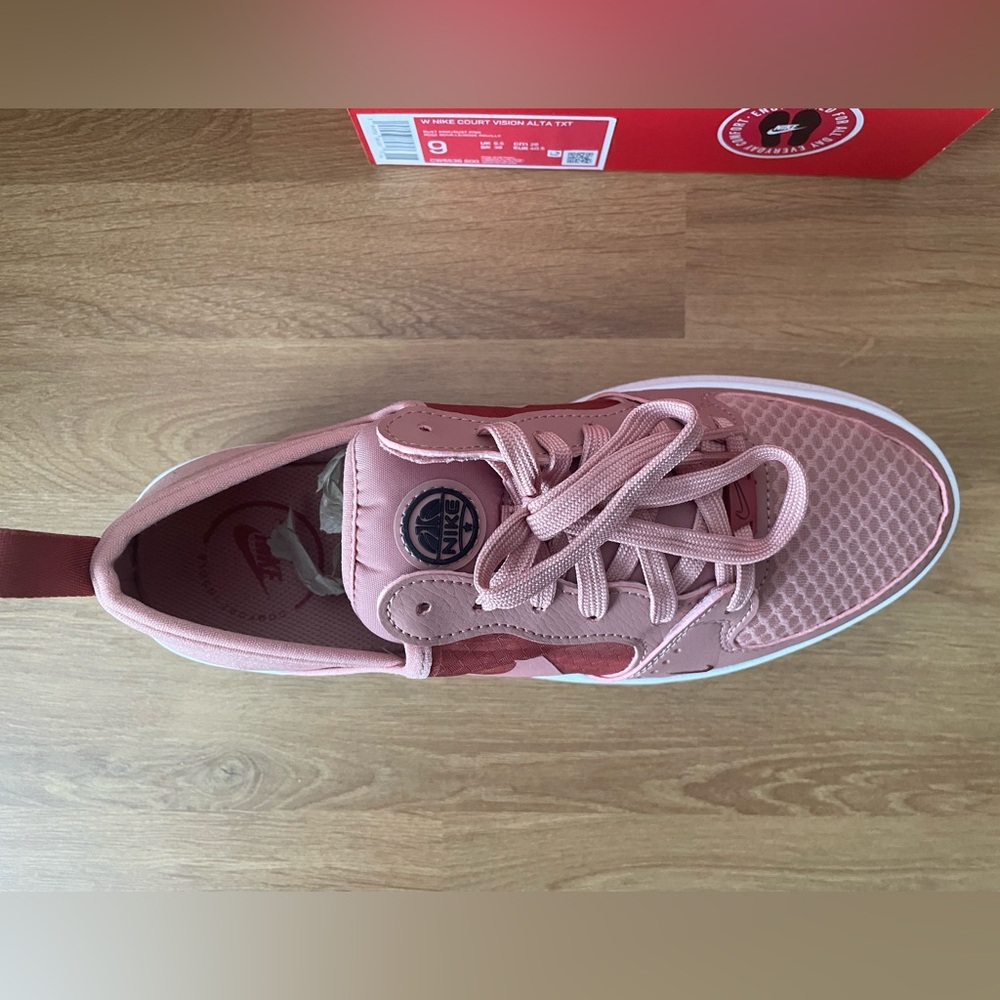 Nike Women's Court Vision Alta TXT Dusty Rose Slip-On Platform Sneakers - Picture 2 of 6